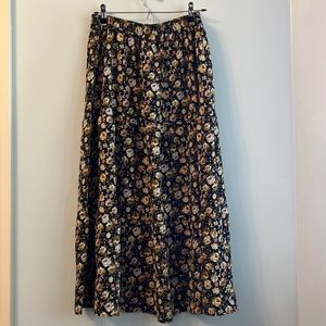 Black Floral Topshop Maxi Skirt